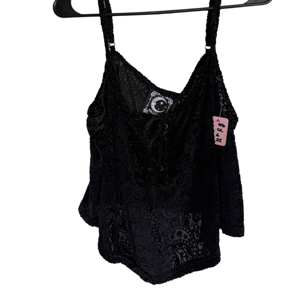 Killstar Cosmic Certainty Velvet Vest Black Gothic Tank Top NWT!
